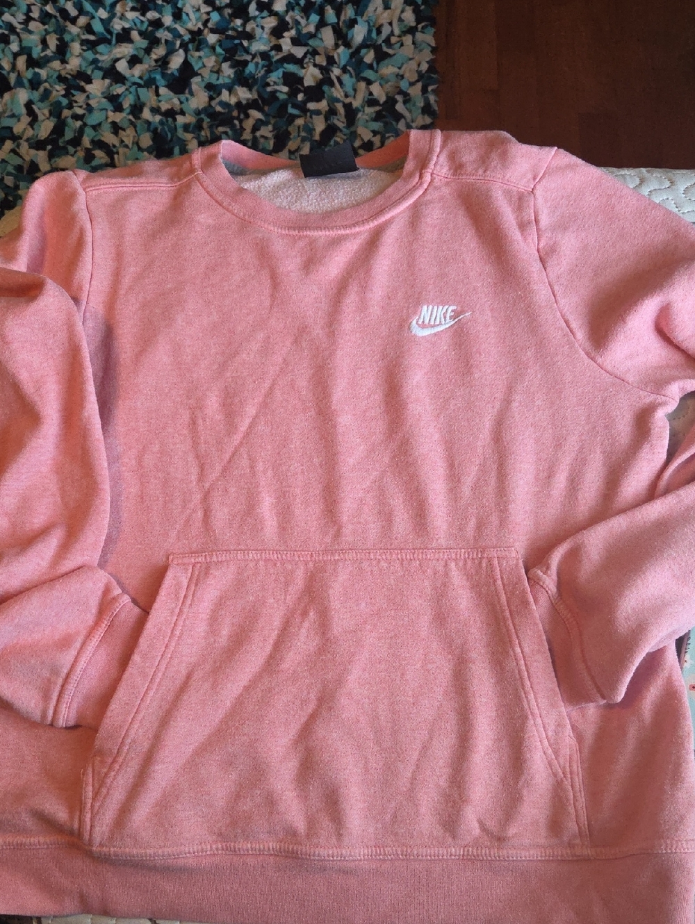 Nike Coral Pink Crewneck Sweatshirt with White Logo